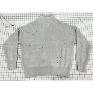 Chelsea DeBoer BY LILY & LOTTIE Sweater Turtleneck Long Sleeve Holes Medium I4